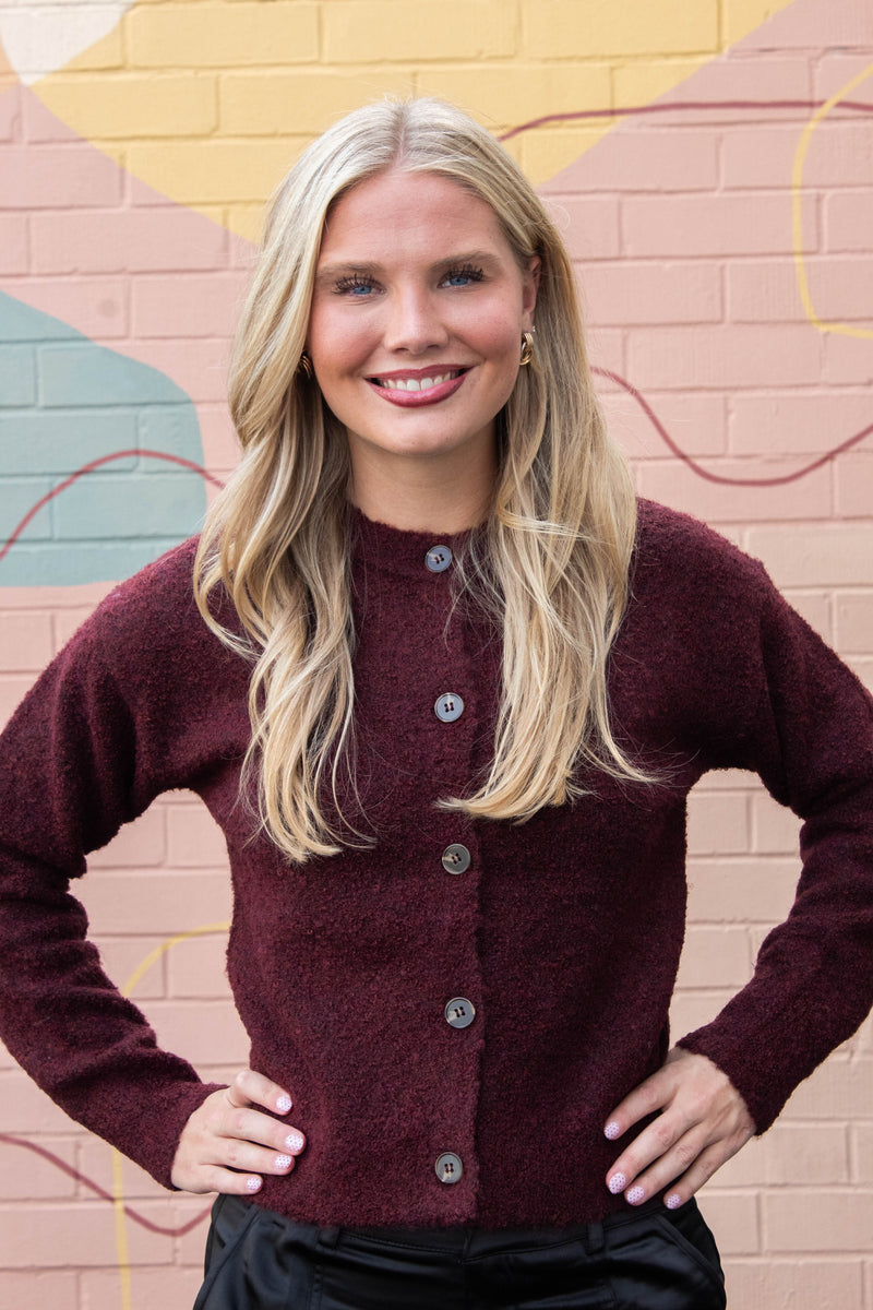 Boucle Cardi, Dark Crimson | Sanctuary