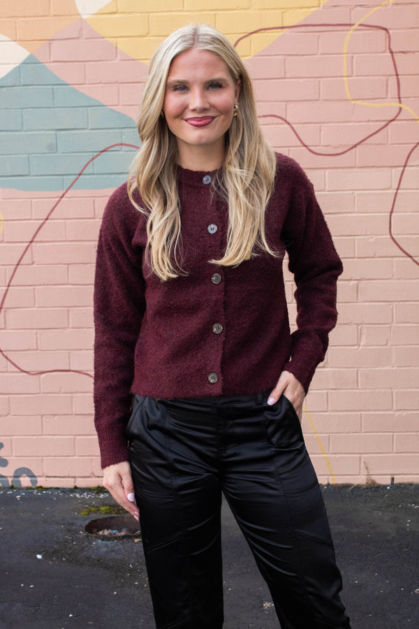 Boucle Cardi, Dark Crimson | Sanctuary