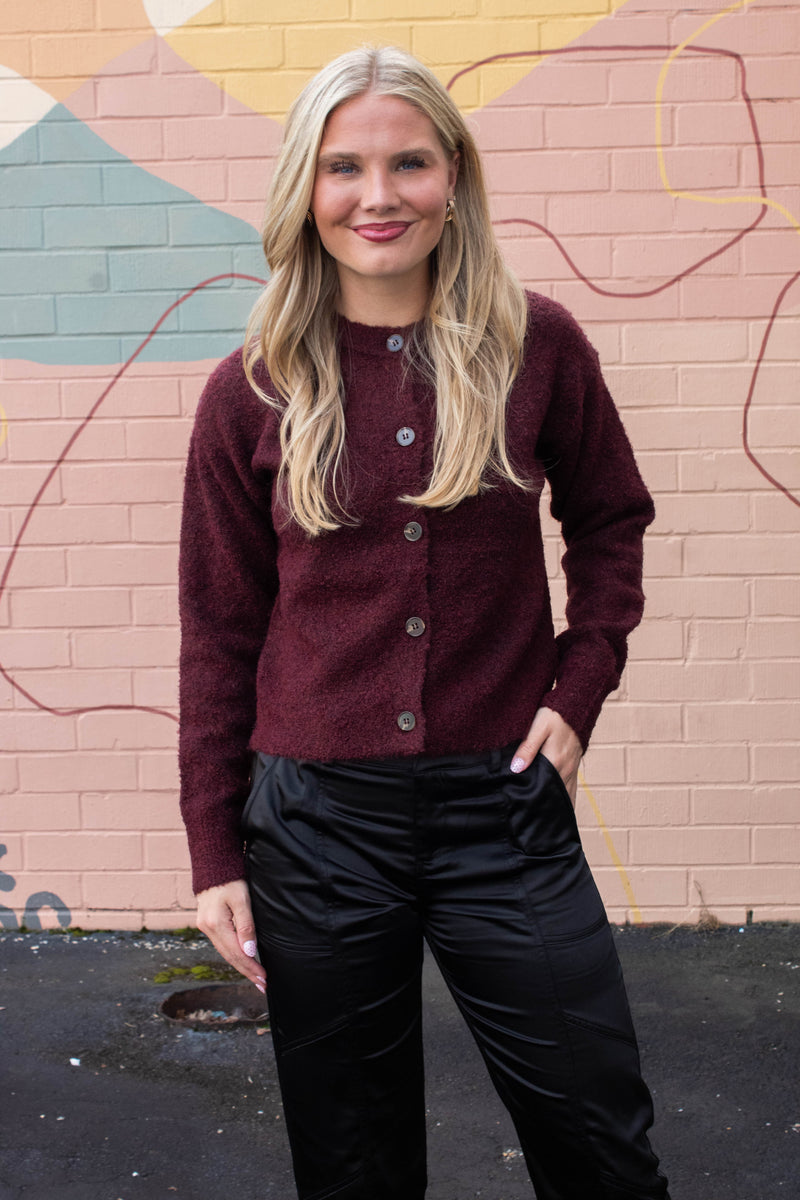 Boucle Cardi, Dark Crimson | Sanctuary