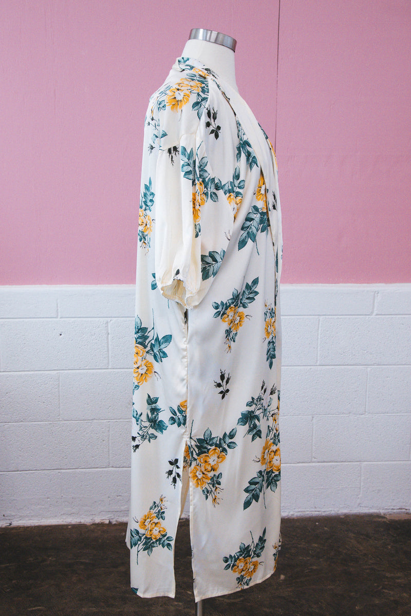 Fritzi Floral Kimono, Cream Mix | Plus Size