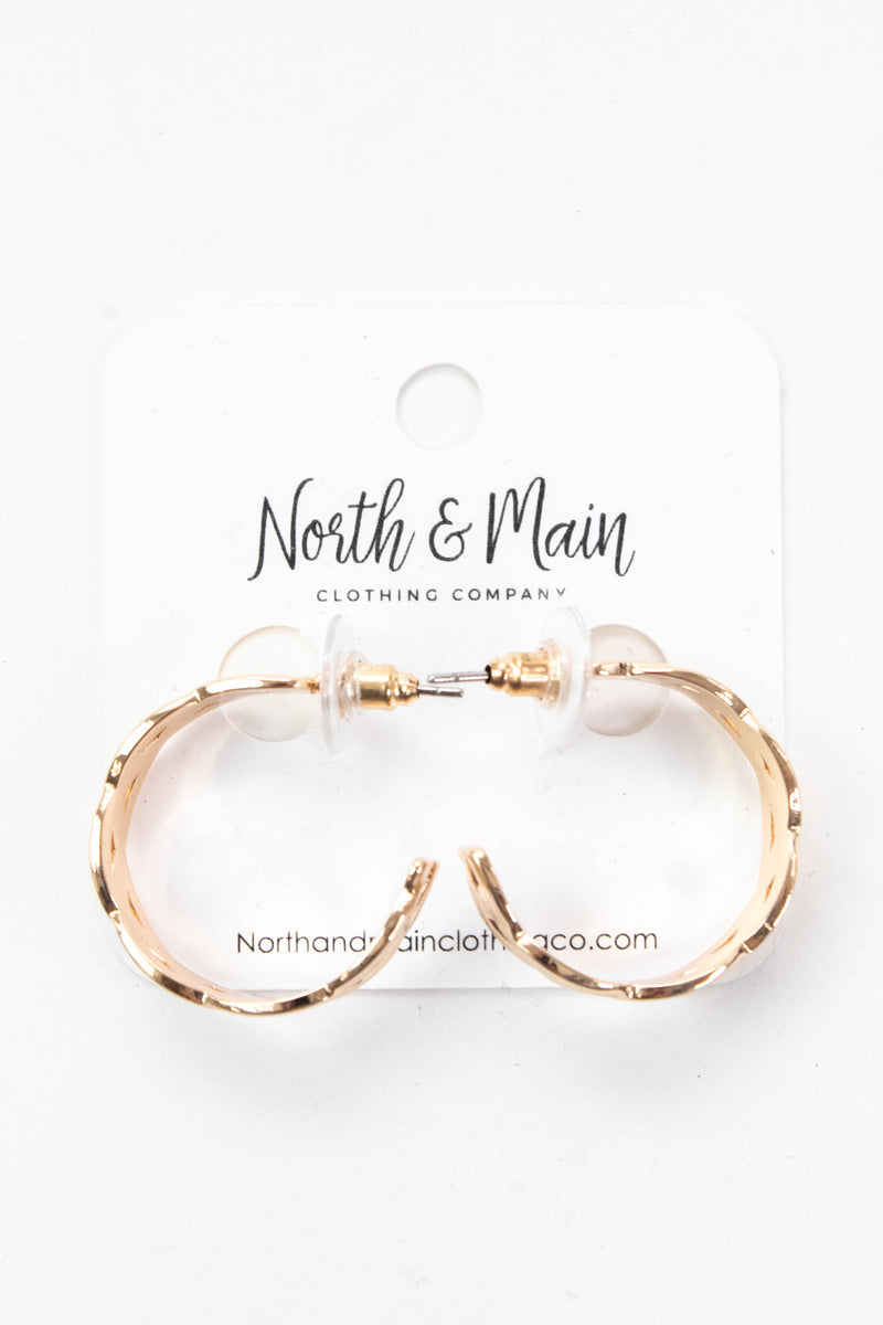 Marigold Woven Hoop Earring, Gold