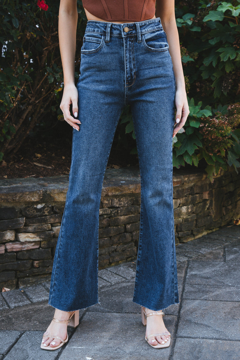 Liana Vintage Skinny Flare, Dark Denim