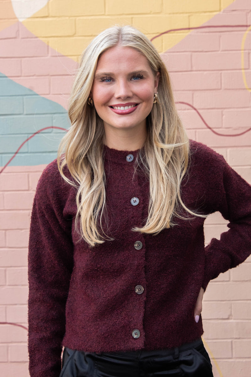 Boucle Cardi, Dark Crimson | Sanctuary