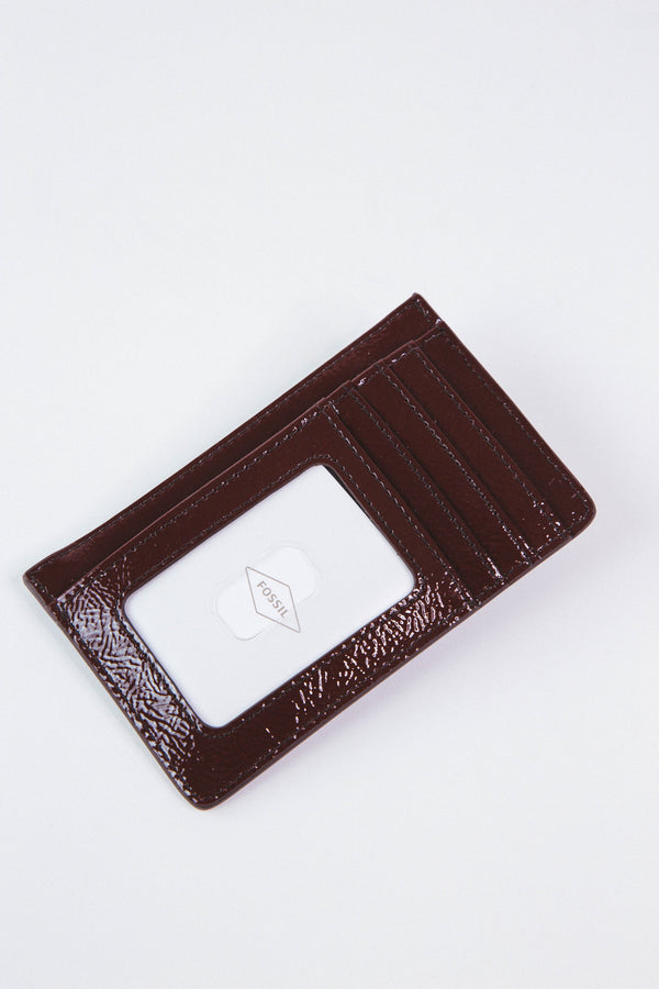 Logan Zip Coin Wallet, Red Mahogany | FOSSIL