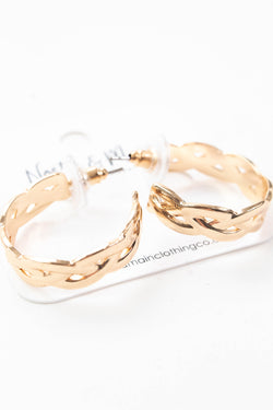 Marigold Woven Hoop Earring, Gold
