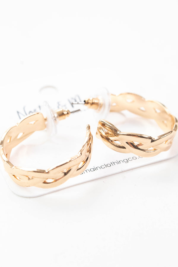 Marigold Woven Hoop Earring, Gold