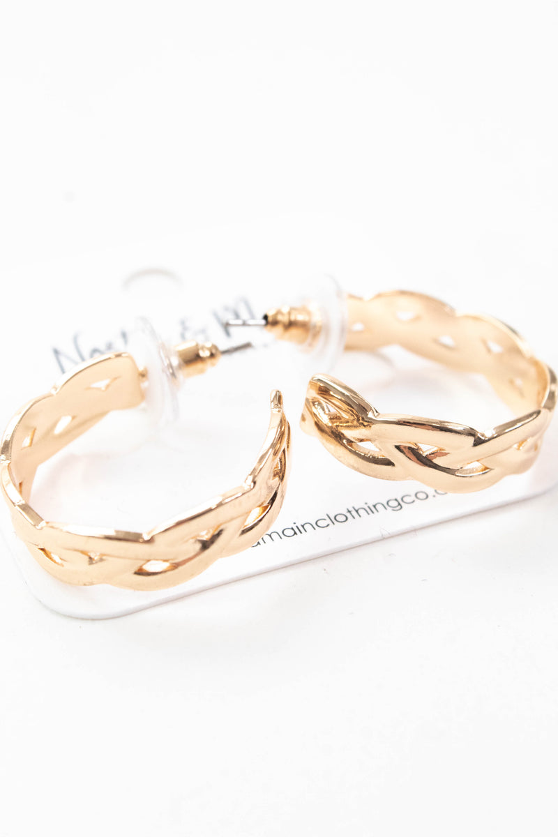 Marigold Woven Hoop Earring, Gold