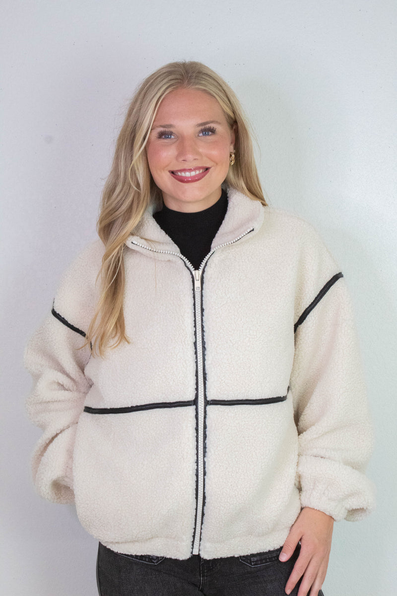 Hannah Sherpa Jacket, Cream