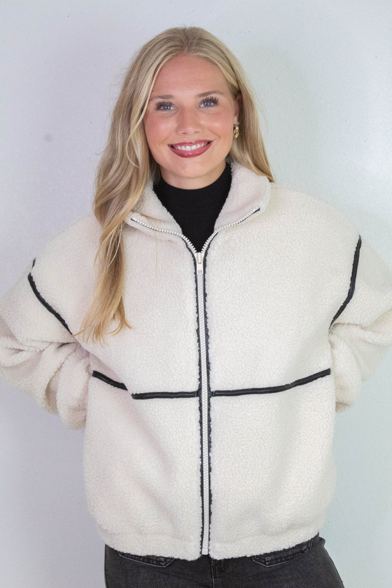 Hannah Sherpa Jacket, Cream