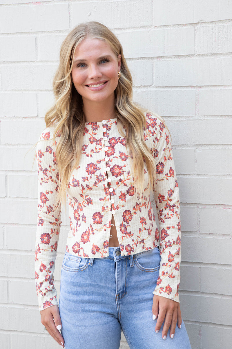 Tilly Printed Cardigan, Tea Combo | Free People