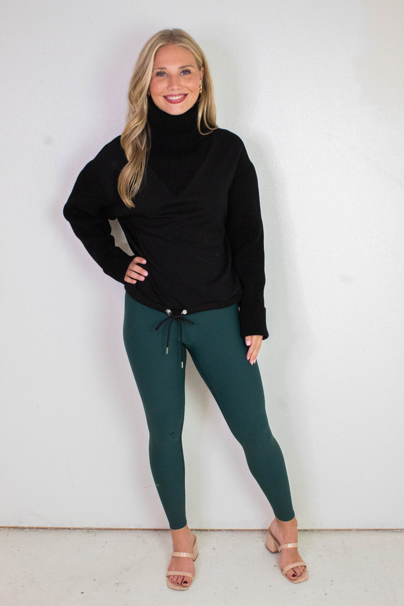 Jovie Soft Knit Ribbed Detail Sweater, Black | RD Style
