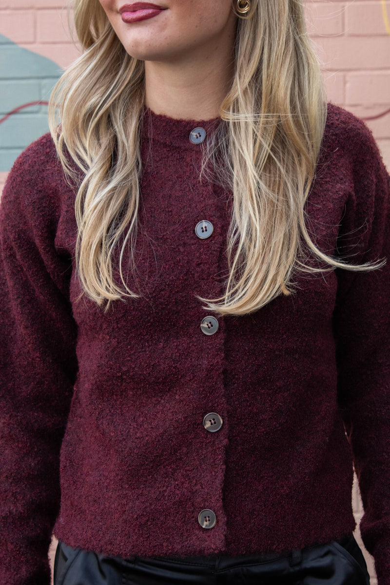 Boucle Cardi, Dark Crimson | Sanctuary