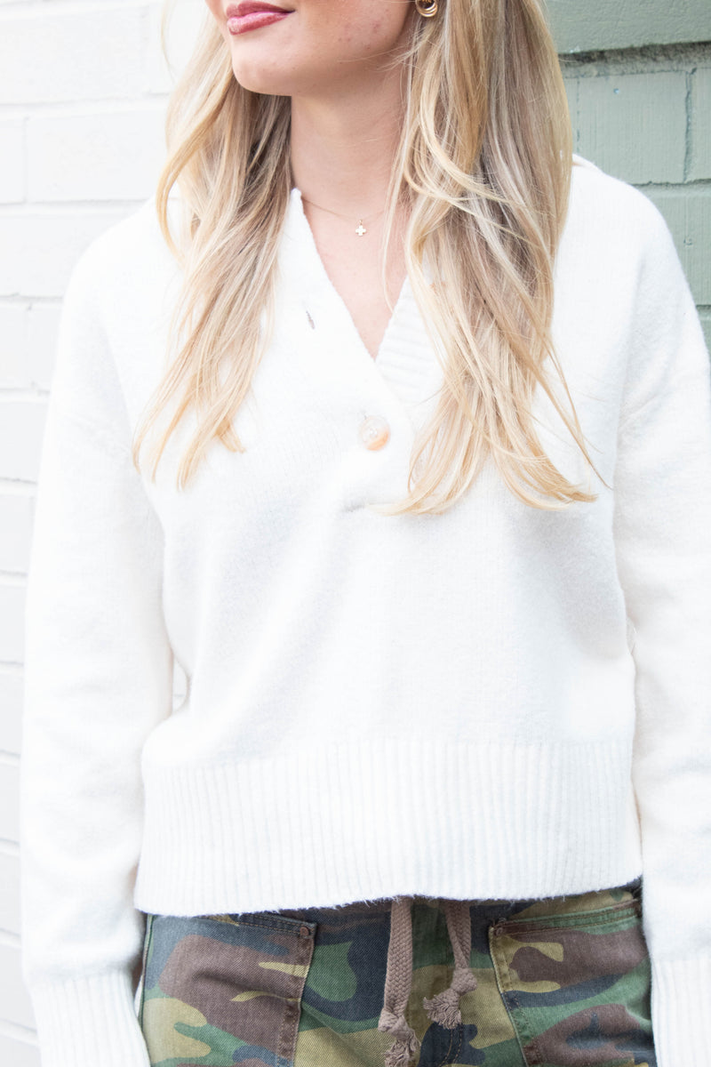Trading Up Polo Sweater, Ivory | Free People