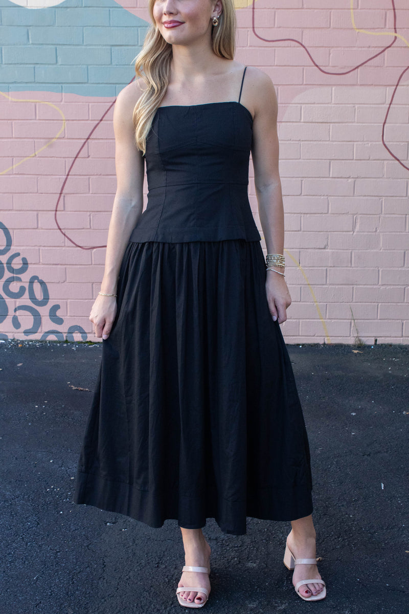 Celeste Corset Lined Strapless Dress, Black