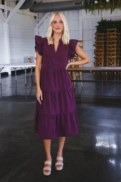 Ivy Moon Midi Dress, Eggplant | Extended Sizes
