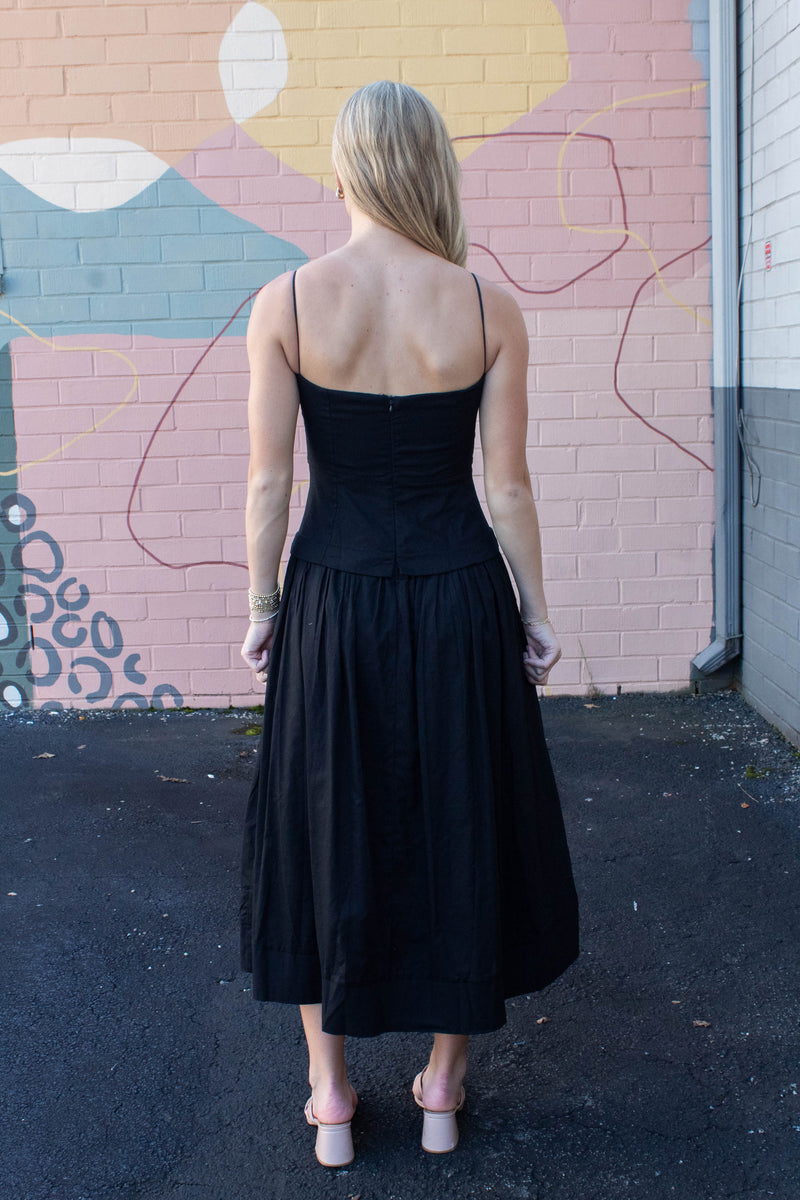 Celeste Corset Lined Strapless Dress, Black