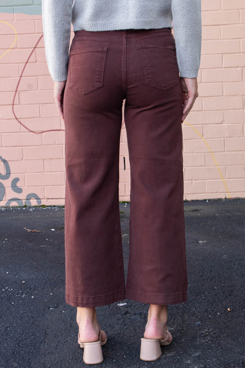 Journee High Rise Adjustable Waists Jeans, Chocolate Brown