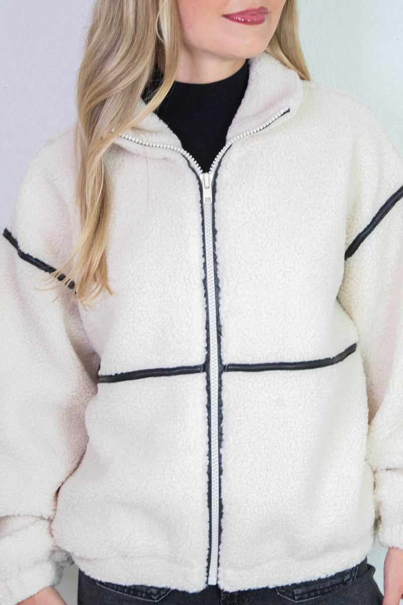 Hannah Sherpa Jacket, Cream
