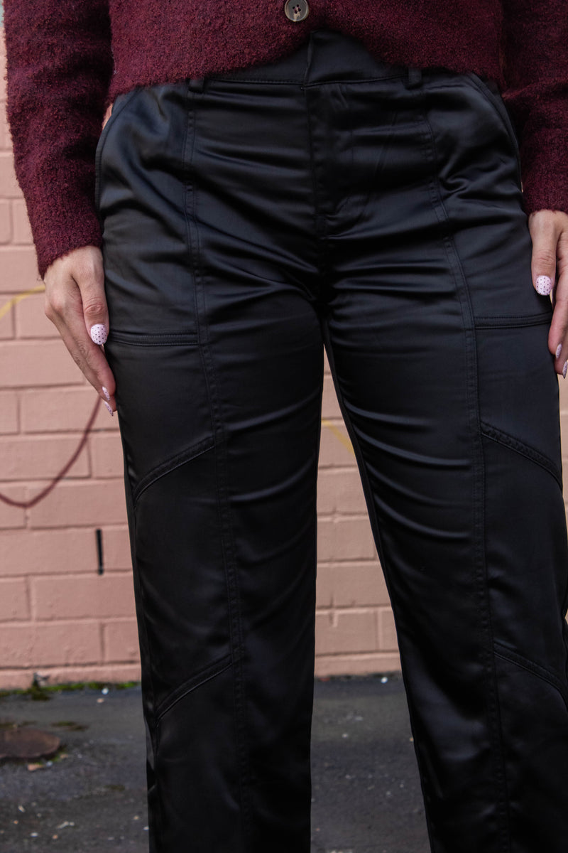 Sahara Satin Tapered Pant, Black | Sanctuary