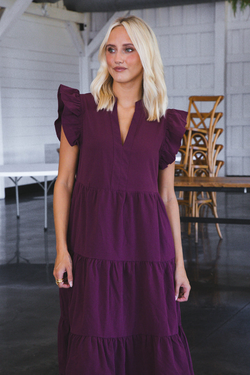 Ivy Moon Midi Dress, Eggplant | Extended Sizes