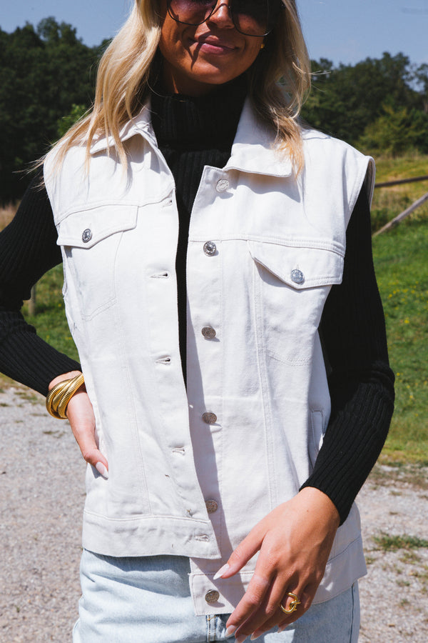 Ashby Denim Vest, Stone