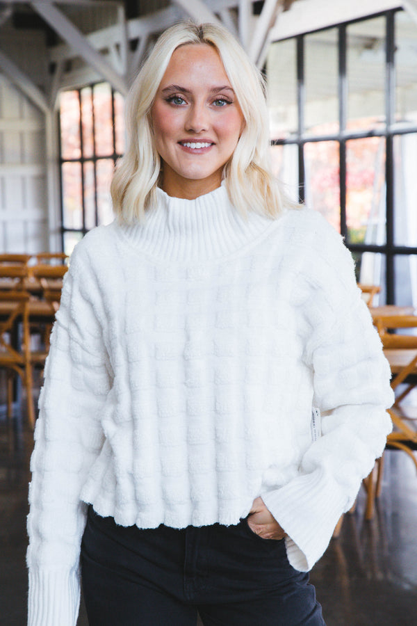 Soul Searcher Mock Neck Sweater, Ivory | Free People