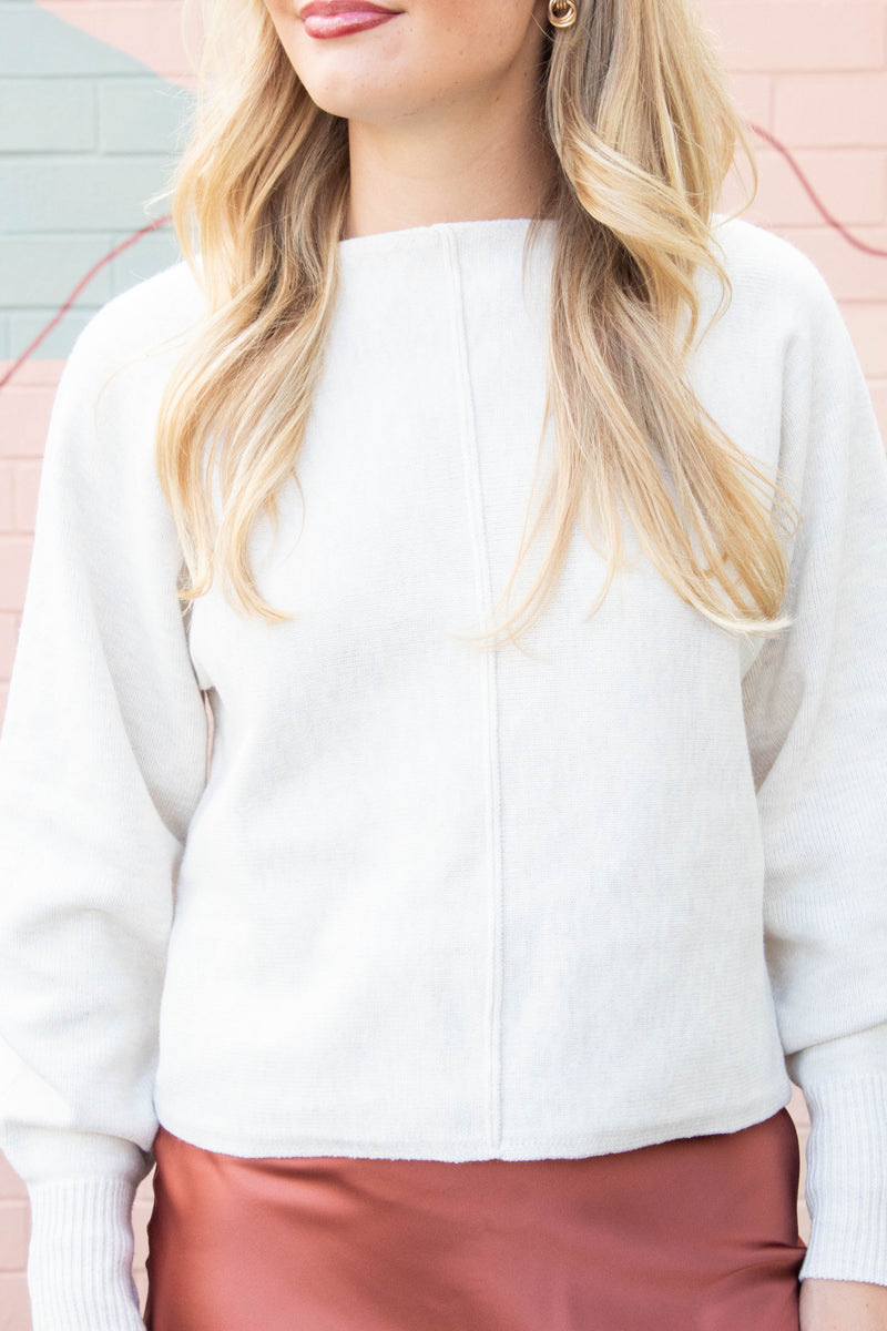 Emersyn Seam Front Sweater, Cream