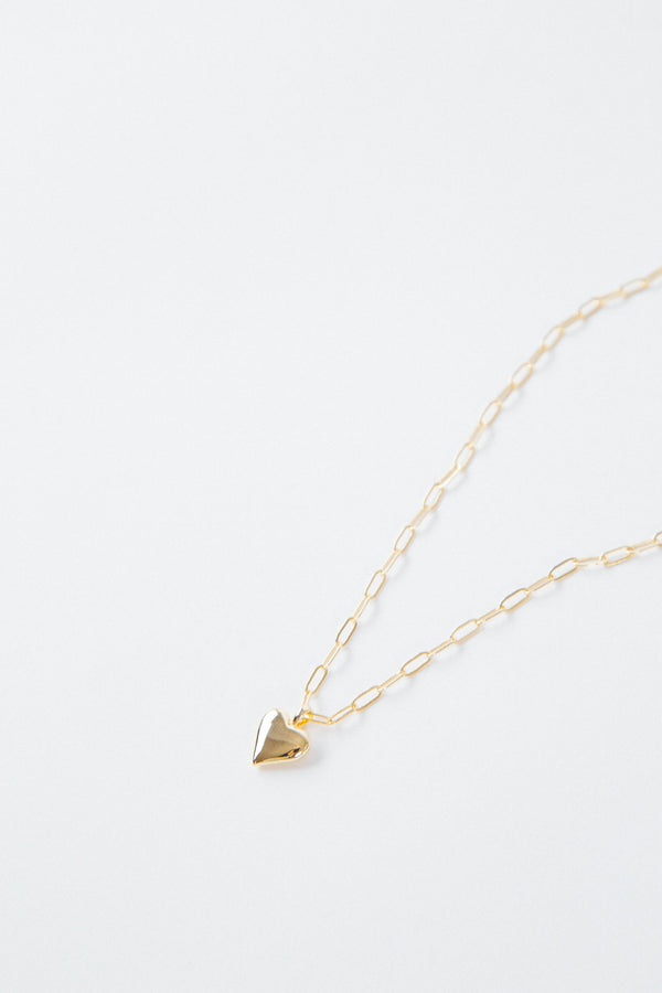 Bold Heart Pendant Chain Necklace, Gold
