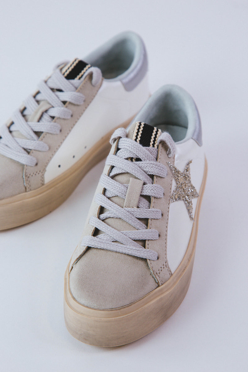 Reba Platform Star Sneaker, Pearl | ShuShop
