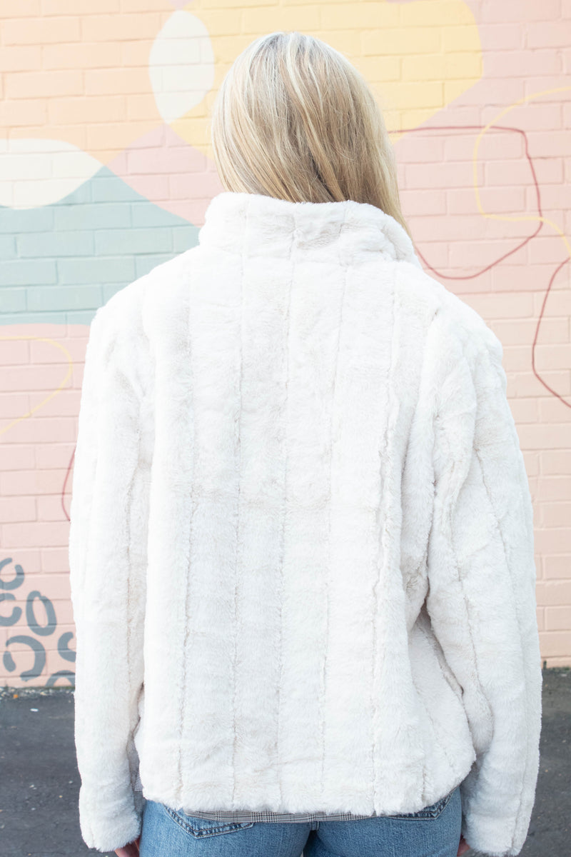 Sarah Faux Fur Jacket, Ivory
