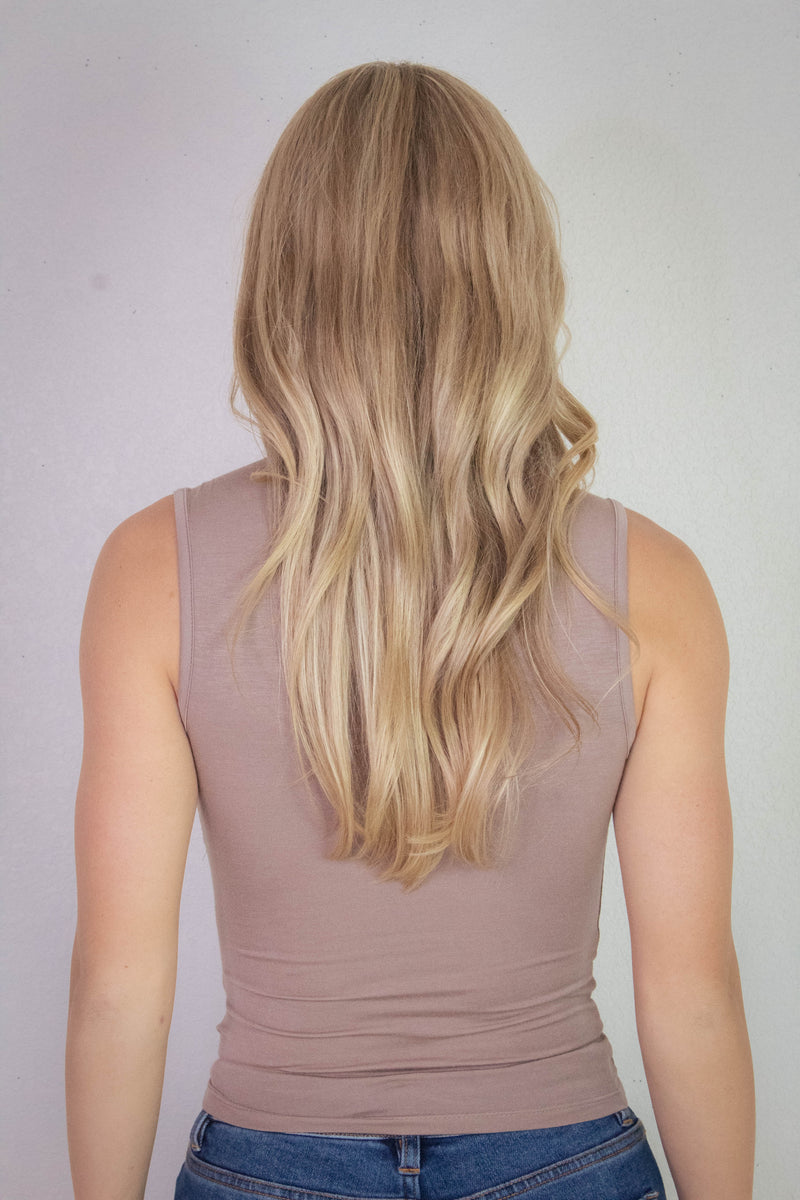 Josephine Mock Neck Ruched Top, Taupe
