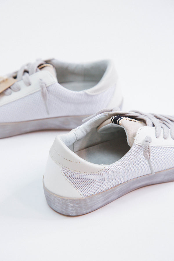 Paula Lace Up Star Sneaker, White Mesh  | SHUSHOP