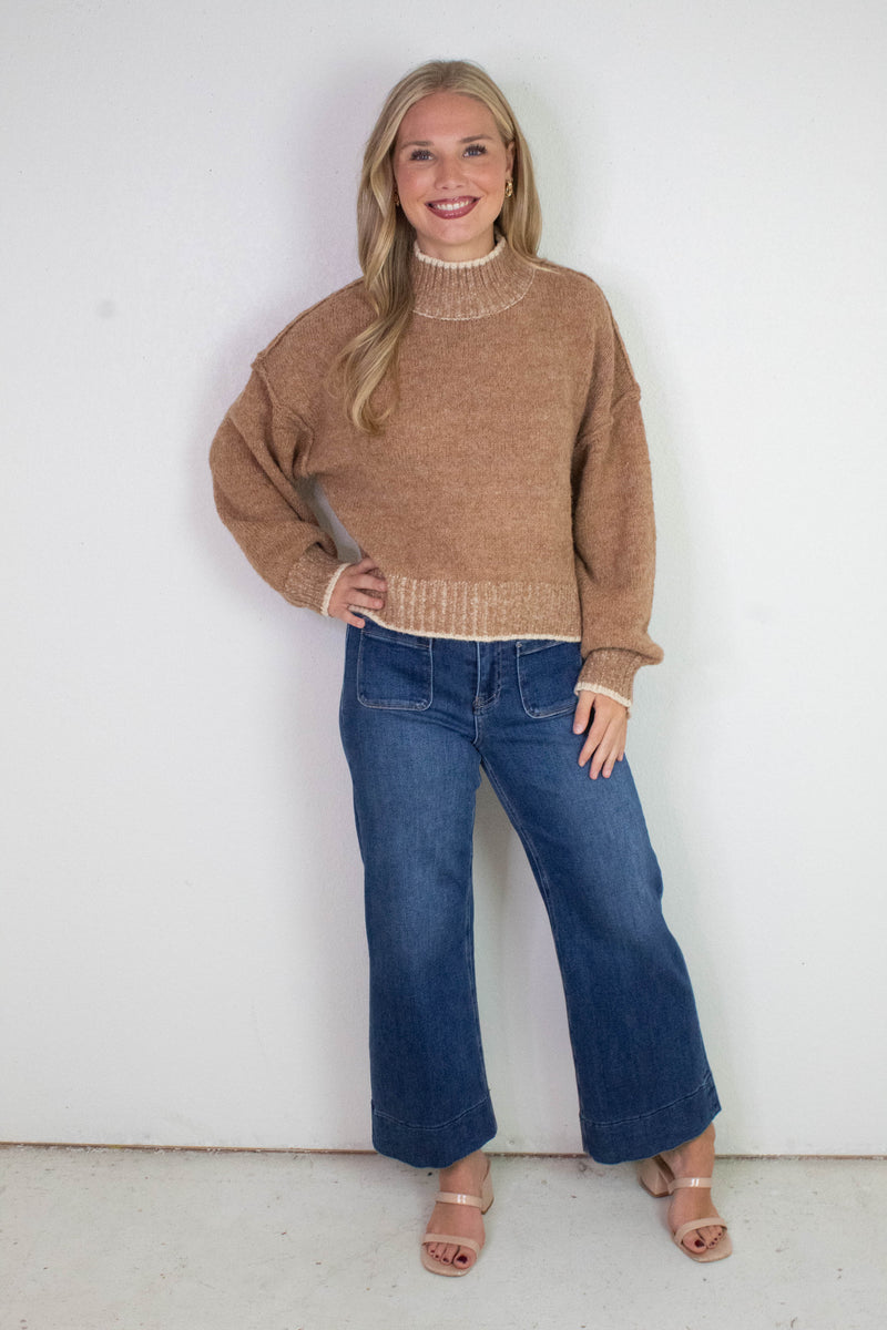 Alice Trim Detail Sweater, Mocha
