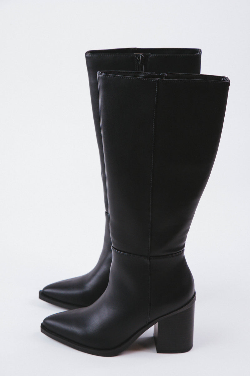 Vapor Tall Dress Boot, Black PU