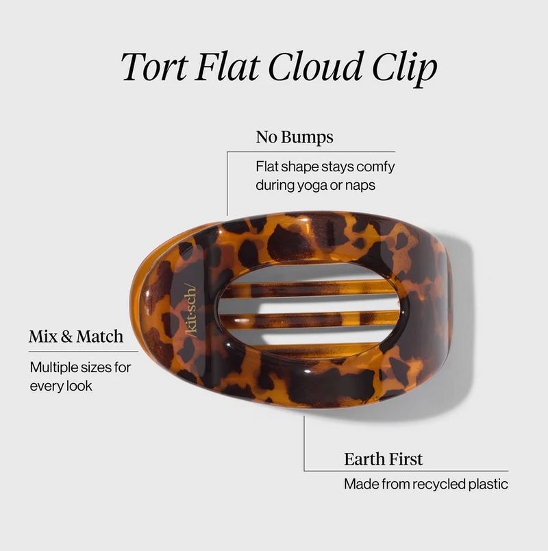Medium Recycled Plastic Flat Cloud Clip, Tort | Kitsch