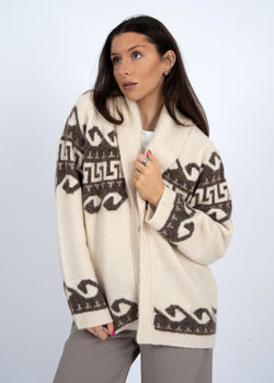Astrid Shawl Collar Cardigan, Natural | RD Style