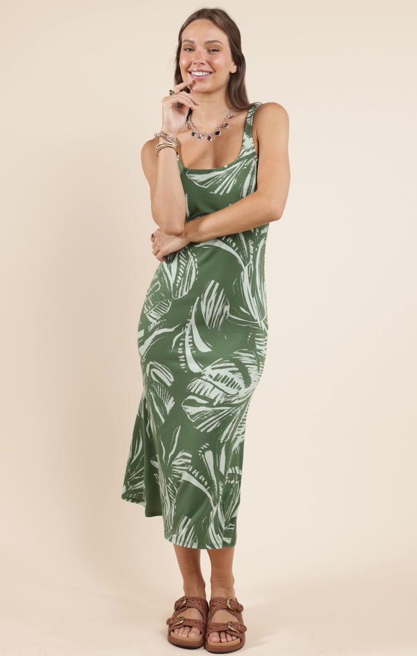 Prosper Scoop Neck Breezy Dress, Green Multi | Sadie & Sage