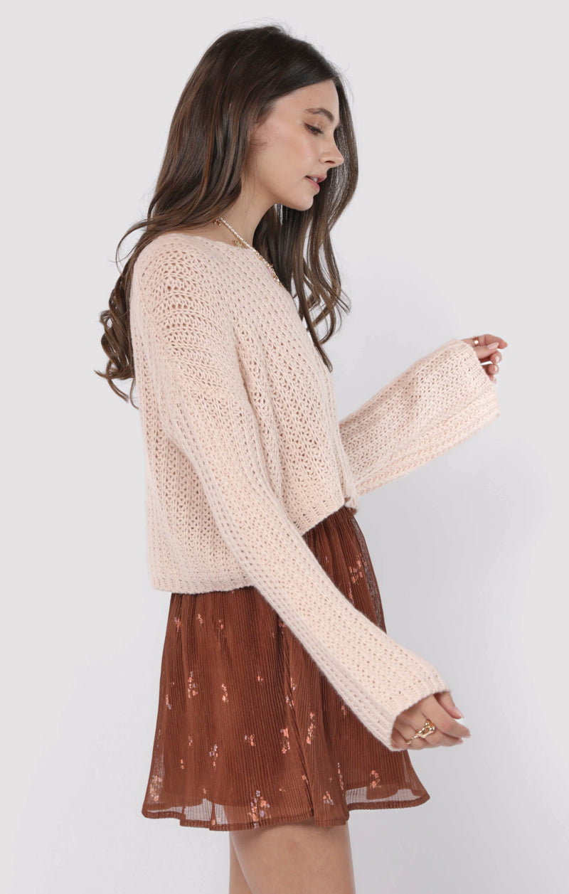 Last Dance Plisse Swing Mini Skirt, Brown Multi | Sadie & Sage