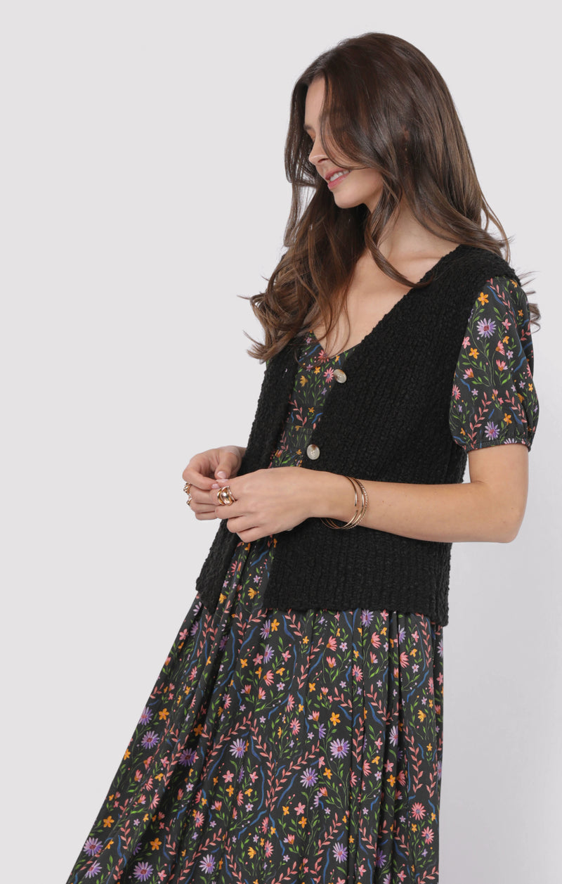 Arlo Cardi Vest, Black | Sadie & Sage