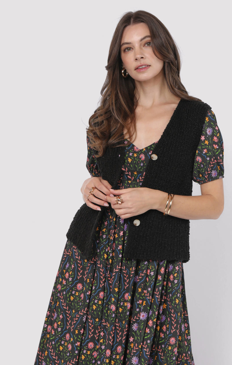 Arlo Cardi Vest, Black | Sadie & Sage