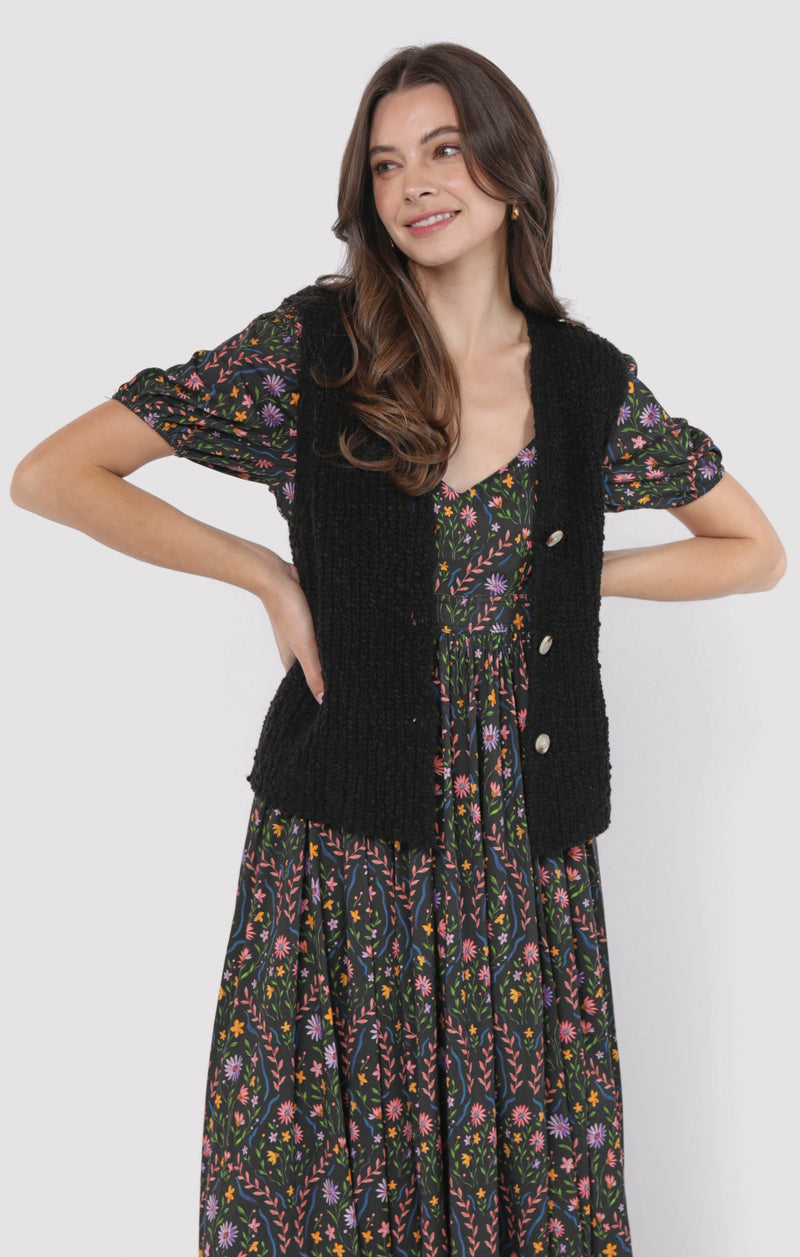 Arlo Cardi Vest, Black | Sadie & Sage