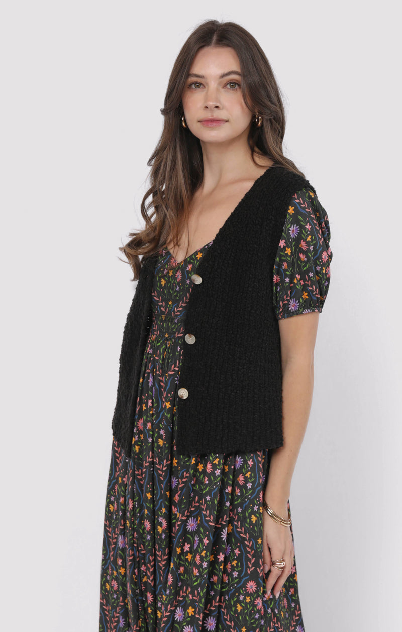 Arlo Cardi Vest, Black | Sadie & Sage