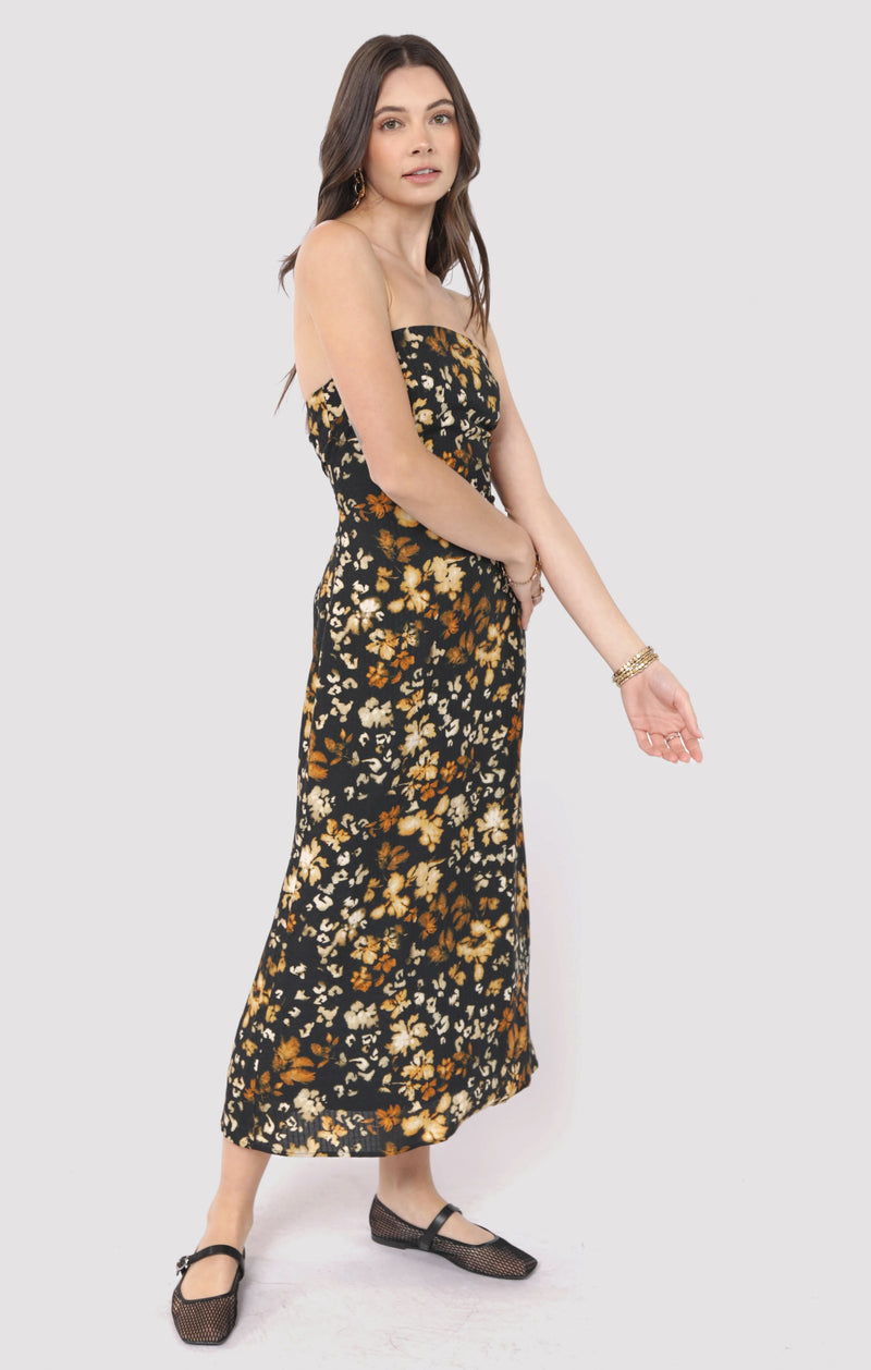 With Ease Tube Midi Dress, Black Multi | Sadie & Sage