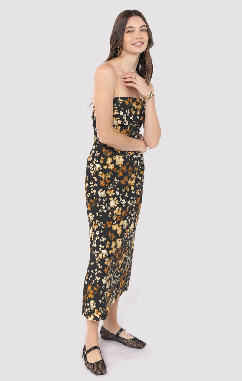 With Ease Tube Midi Dress, Black Multi | Sadie & Sage