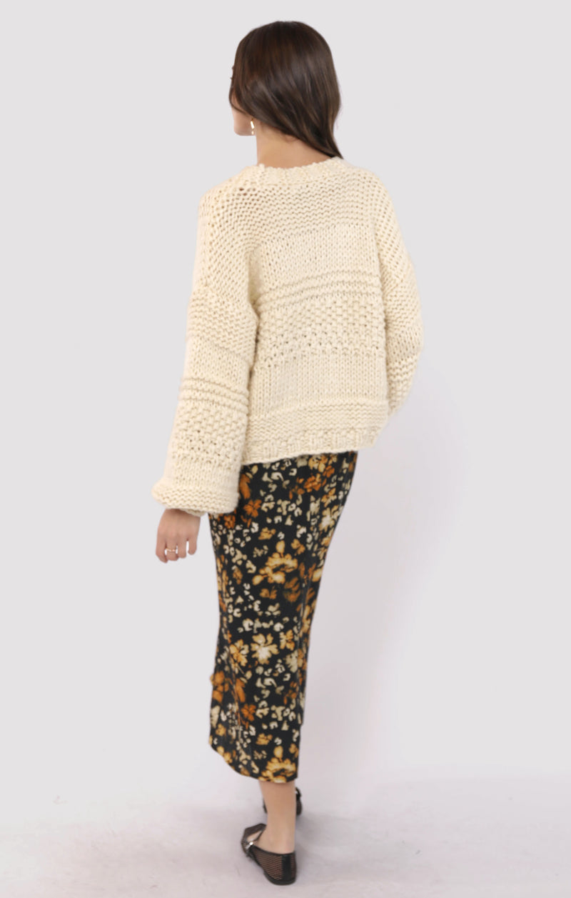 Iggy Chunky Tie Front Cardigan, Ivory | Sadie & Sage