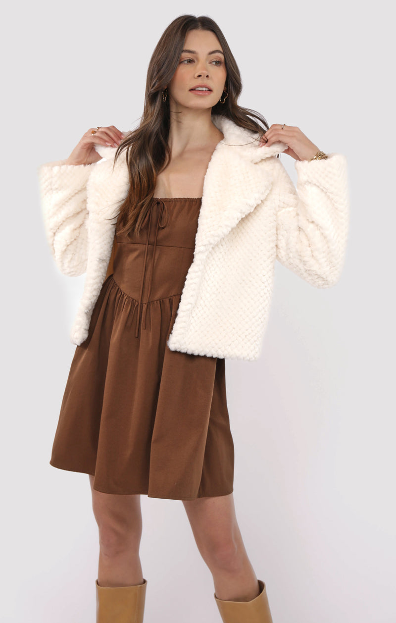 So So Soft Faux Fur Coat, Ivory | Sadie & Sage