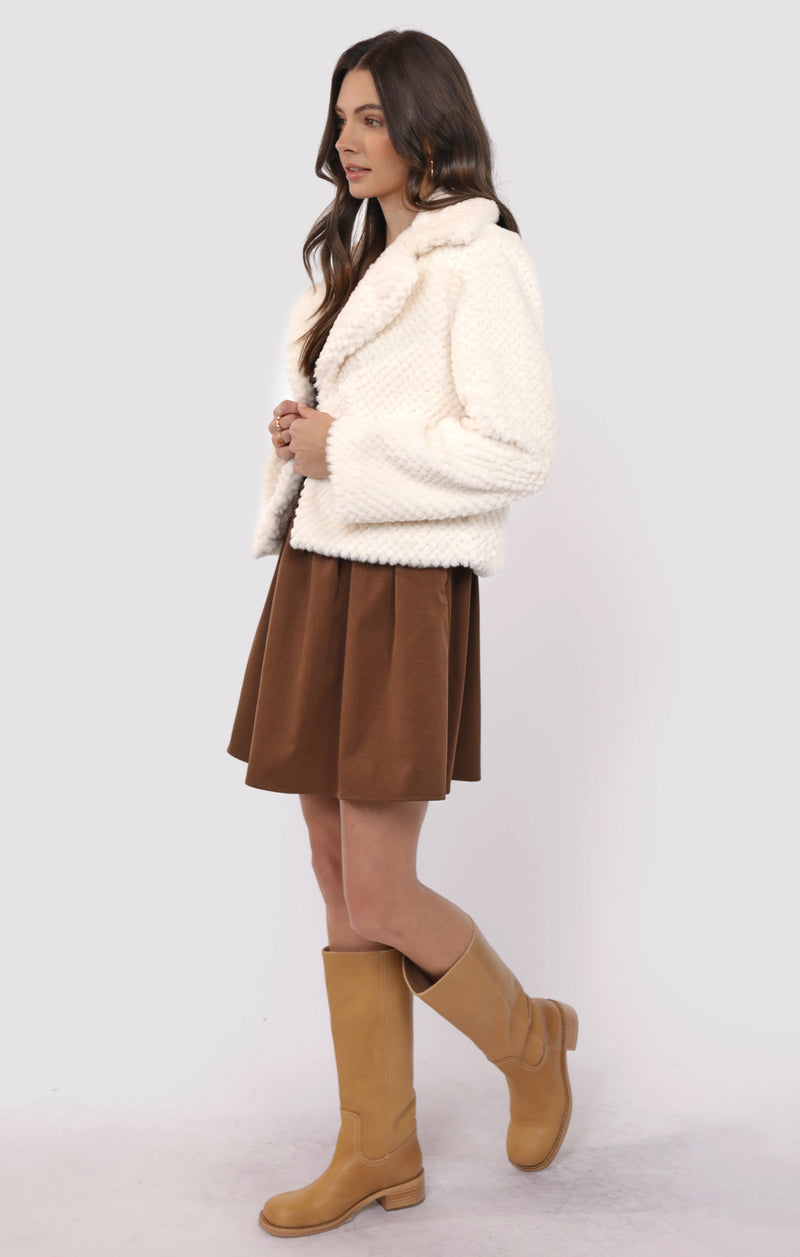 So So Soft Faux Fur Coat, Ivory | Sadie & Sage