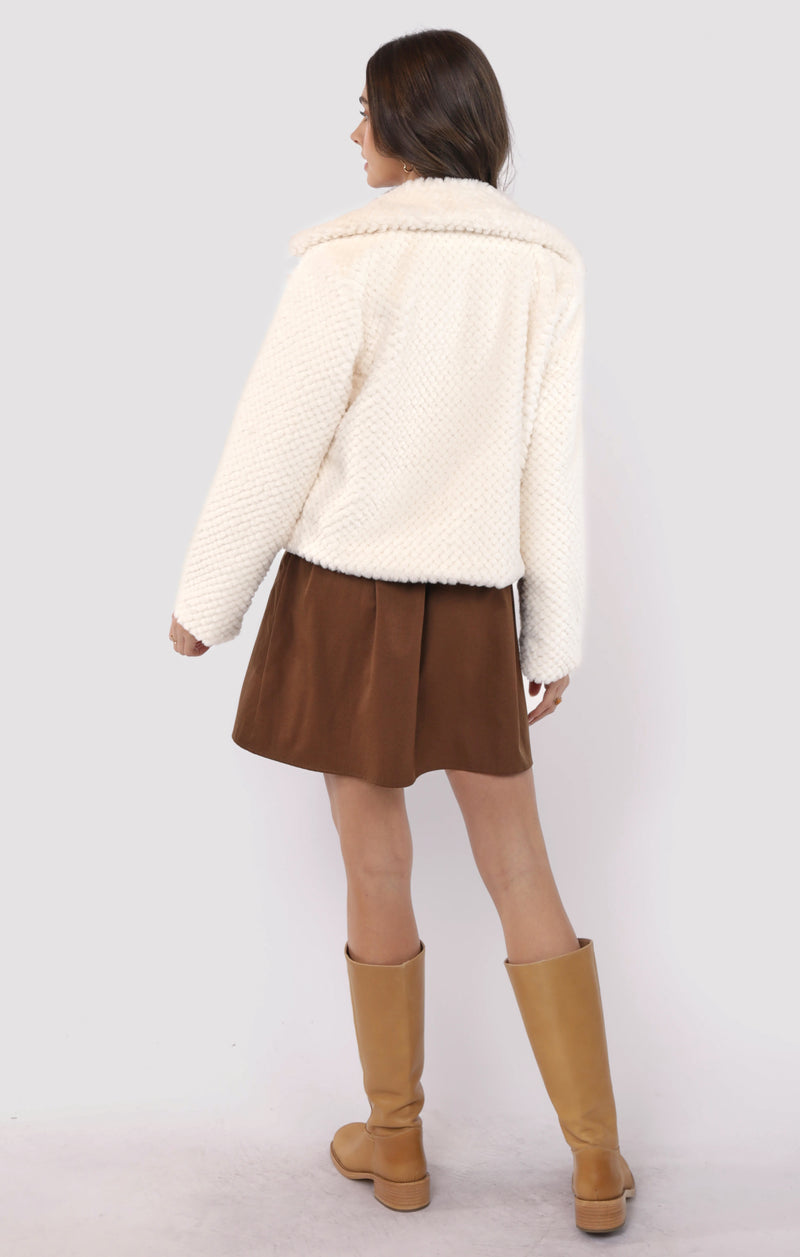 So So Soft Faux Fur Coat, Ivory | Sadie & Sage