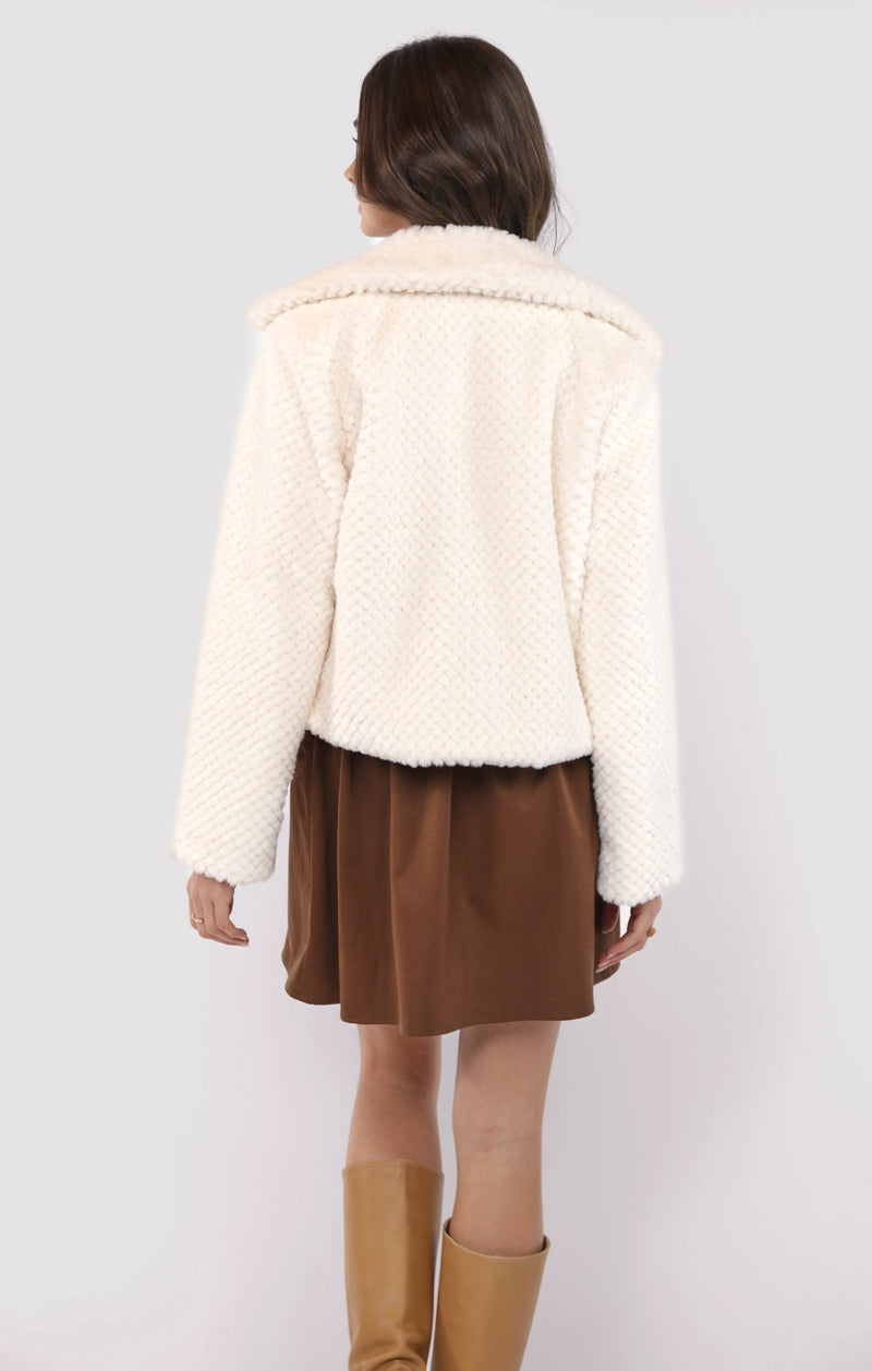 So So Soft Faux Fur Coat, Ivory | Sadie & Sage
