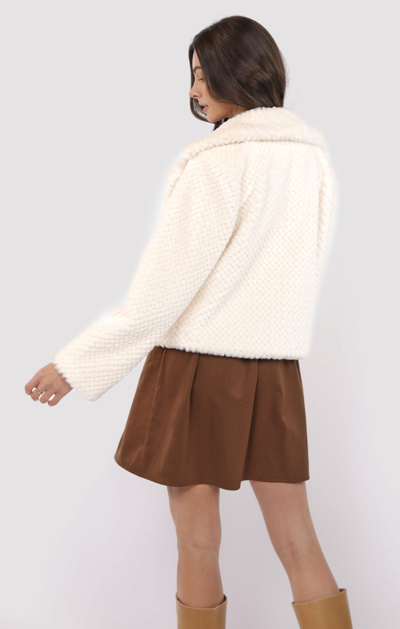 So So Soft Faux Fur Coat, Ivory | Sadie & Sage